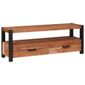 TV-Schränk mit Regal Braun 110 x 30 x 40 cm Massivholz Akazie