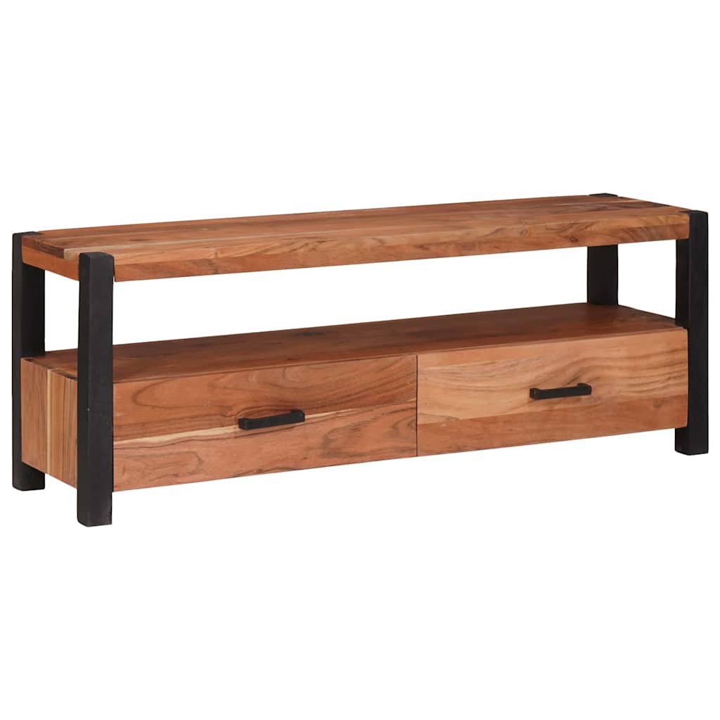 TV-Schränk mit Regal Braun 110 x 30 x 40 cm Massivholz Akazie
