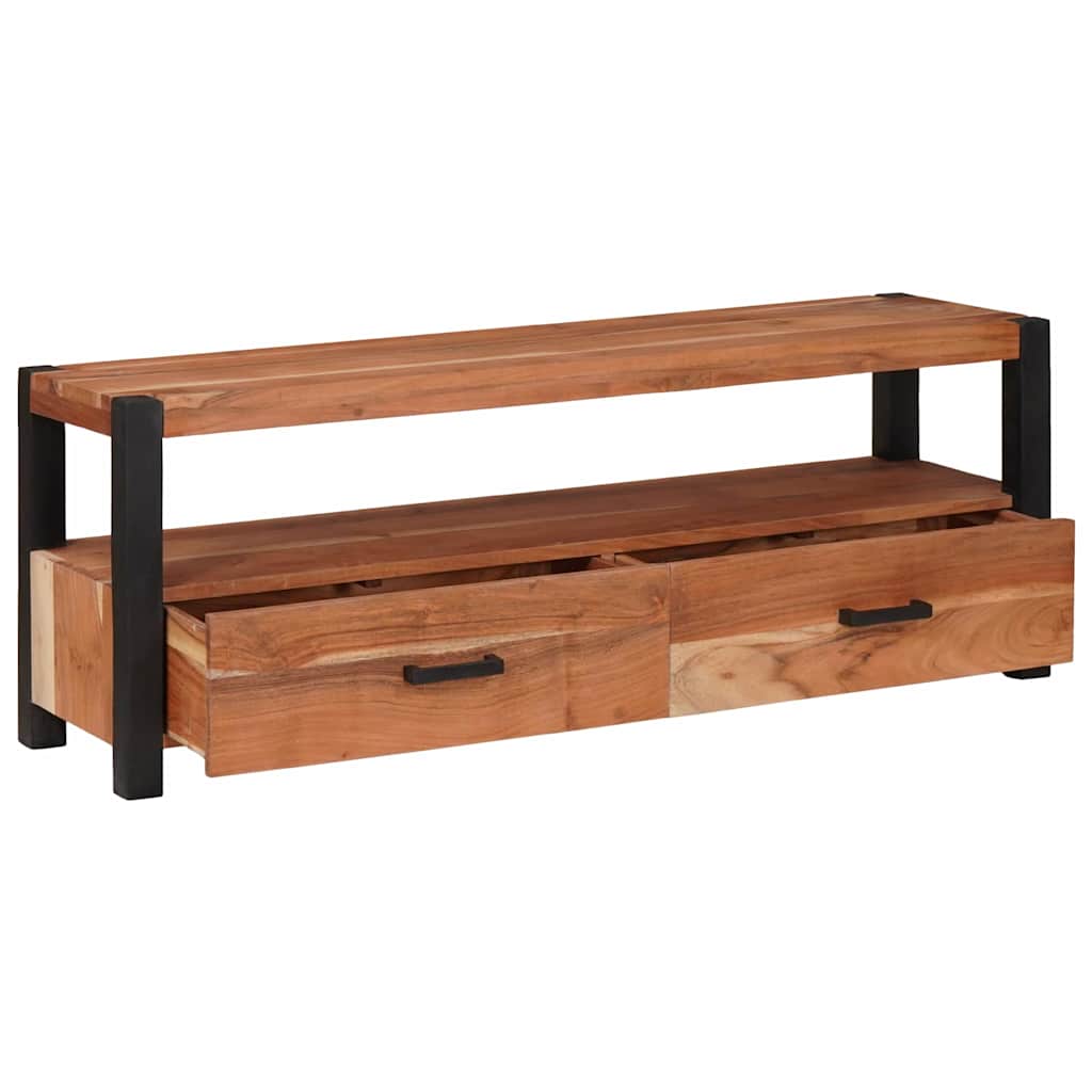 TV-Schränk mit Regal Braun 110 x 30 x 40 cm Massivholz Akazie
