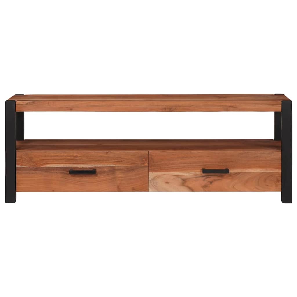 TV-Schränk mit Regal Braun 110 x 30 x 40 cm Massivholz Akazie