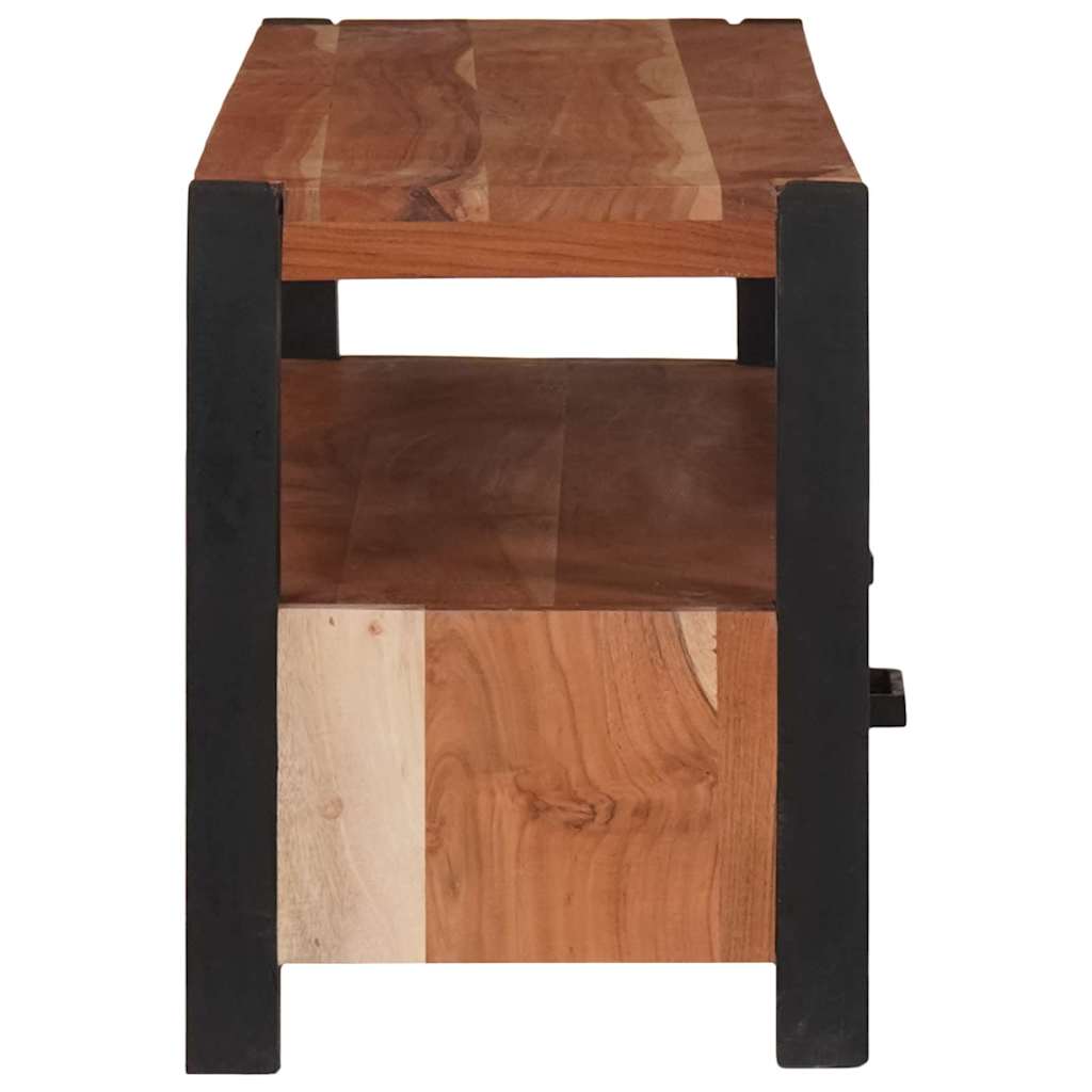 TV-Schränk mit Regal Braun 110 x 30 x 40 cm Massivholz Akazie