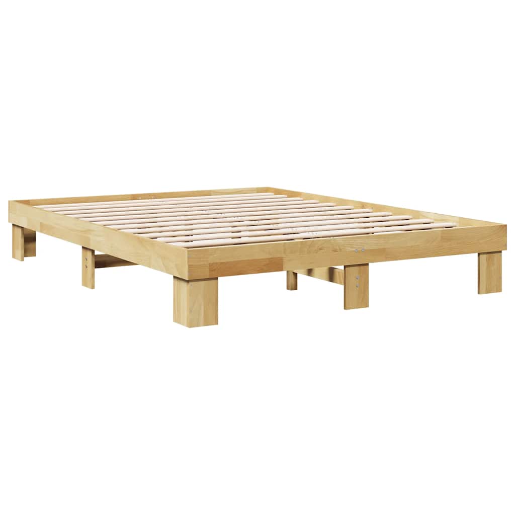 Bettgestell ohne Matratze 135x190 cm Massivholz Eiche