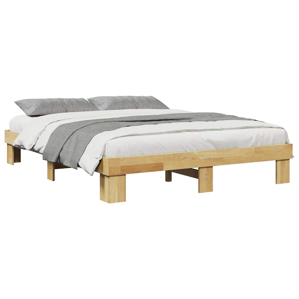 Bettgestell ohne Matratze 135x190 cm Massivholz Eiche