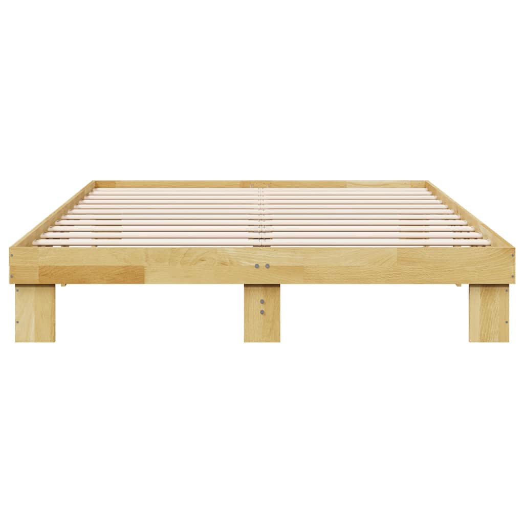 Bettgestell ohne Matratze 135x190 cm Massivholz Eiche