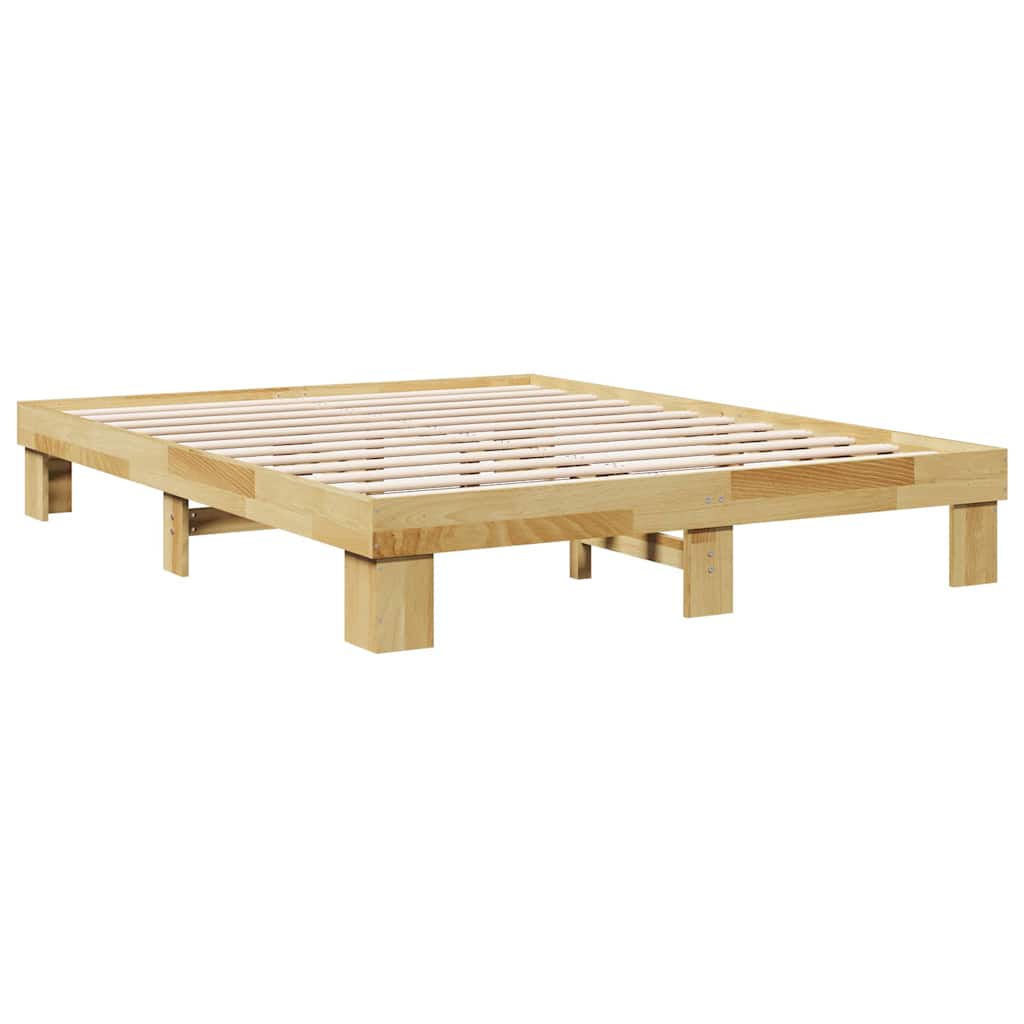 Bettgestell ohne Matratze 135x190 cm Massivholz Eiche