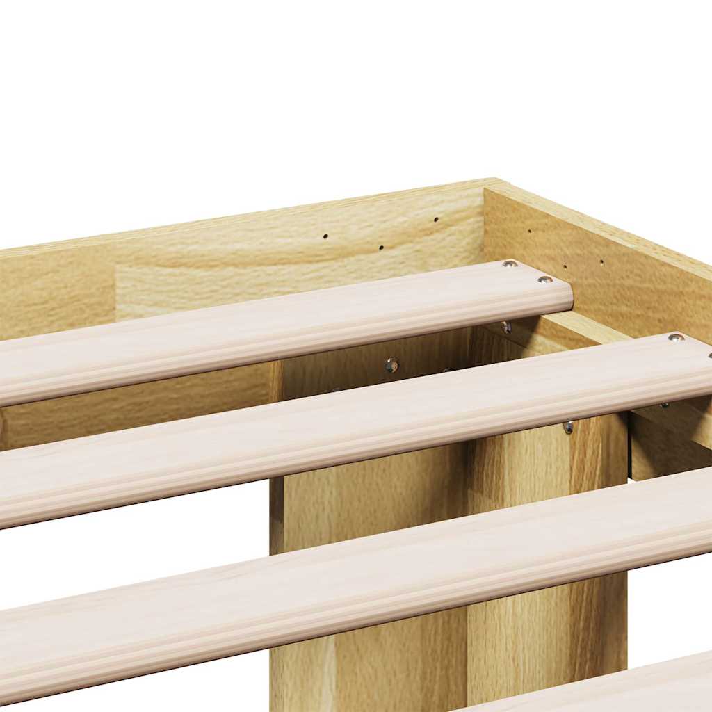 Bettgestell ohne Matratze 135x190 cm Massivholz Eiche