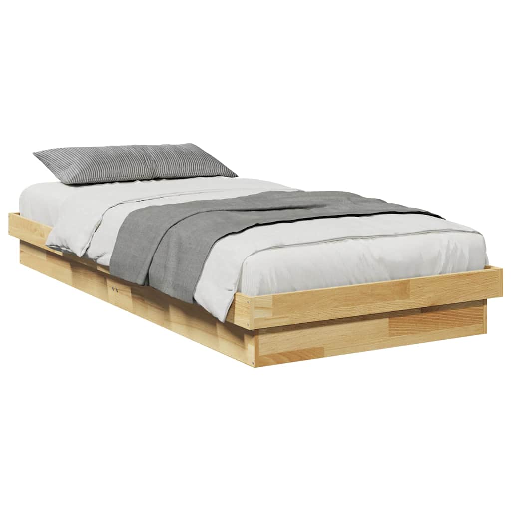 Bettgestell ohne Matratze 90x190 cm Massivholz Eiche