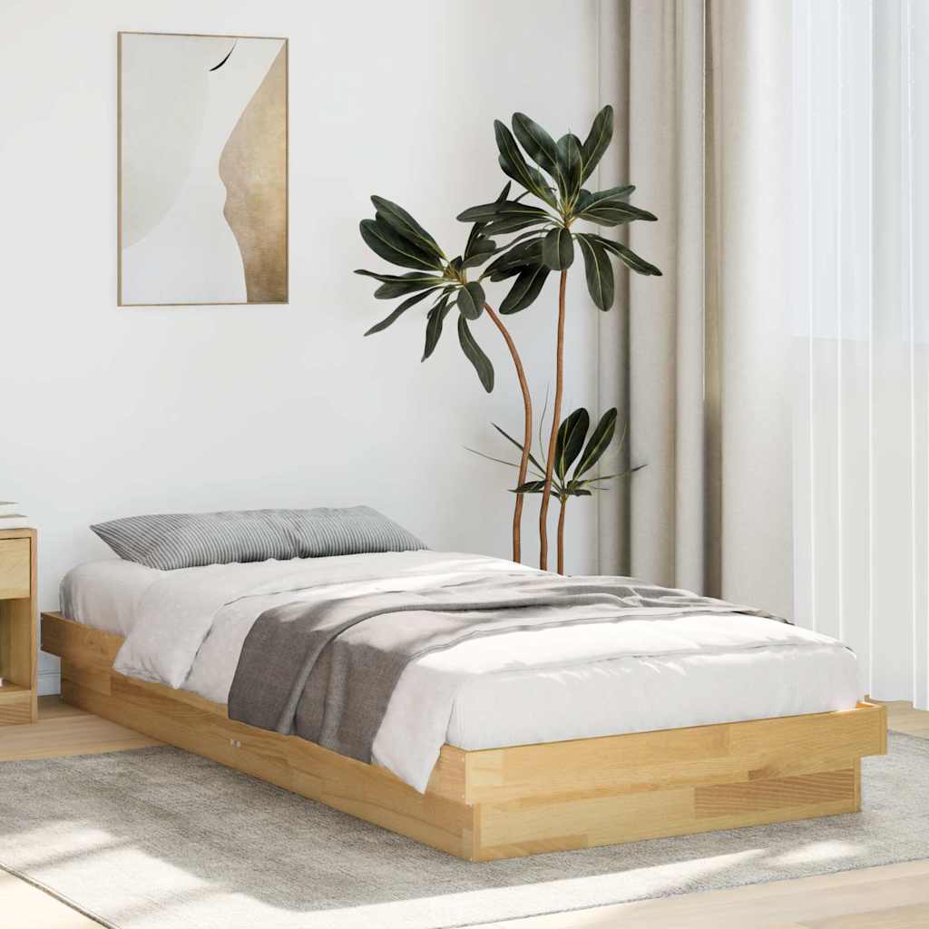 Bettgestell ohne Matratze 90x190 cm Massivholz Eiche