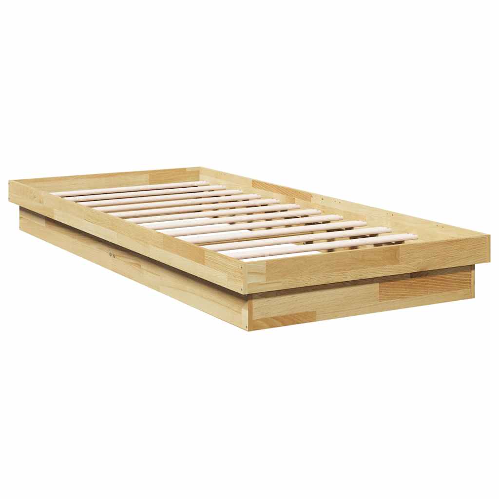 Massivholzbett ohne Matratze 75x190 cm Eichenholz