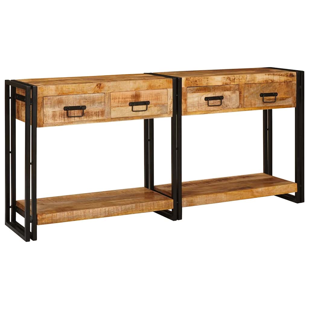 Konsolen-Tische 2 pcs Braun 161 x 33 x 75 cm Massivholz Mango