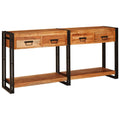 Konsolen-Tische 2 pcs Braun 161 x 33 x 75 cm Massivholz Akazie