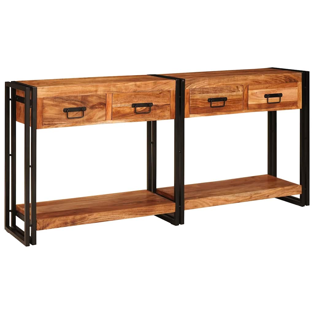 Konsolen-Tische 2 pcs Braun 161 x 33 x 75 cm Massivholz Akazie