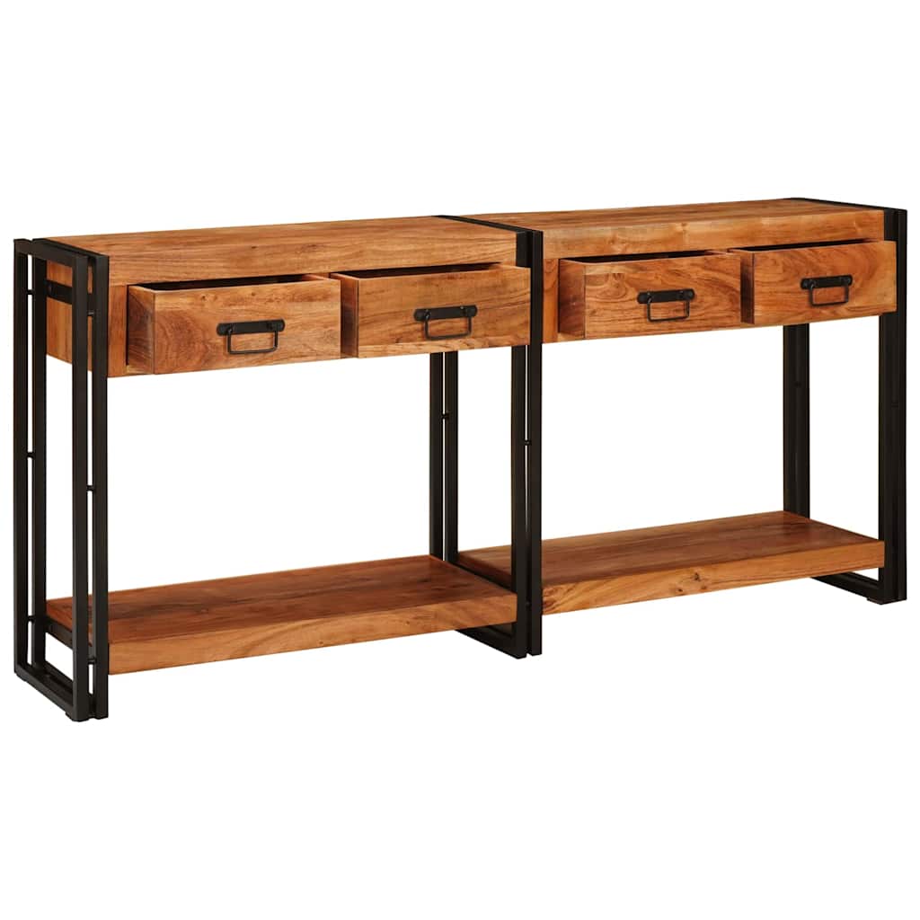 Konsolen-Tische 2 pcs Braun 161 x 33 x 75 cm Massivholz Akazie