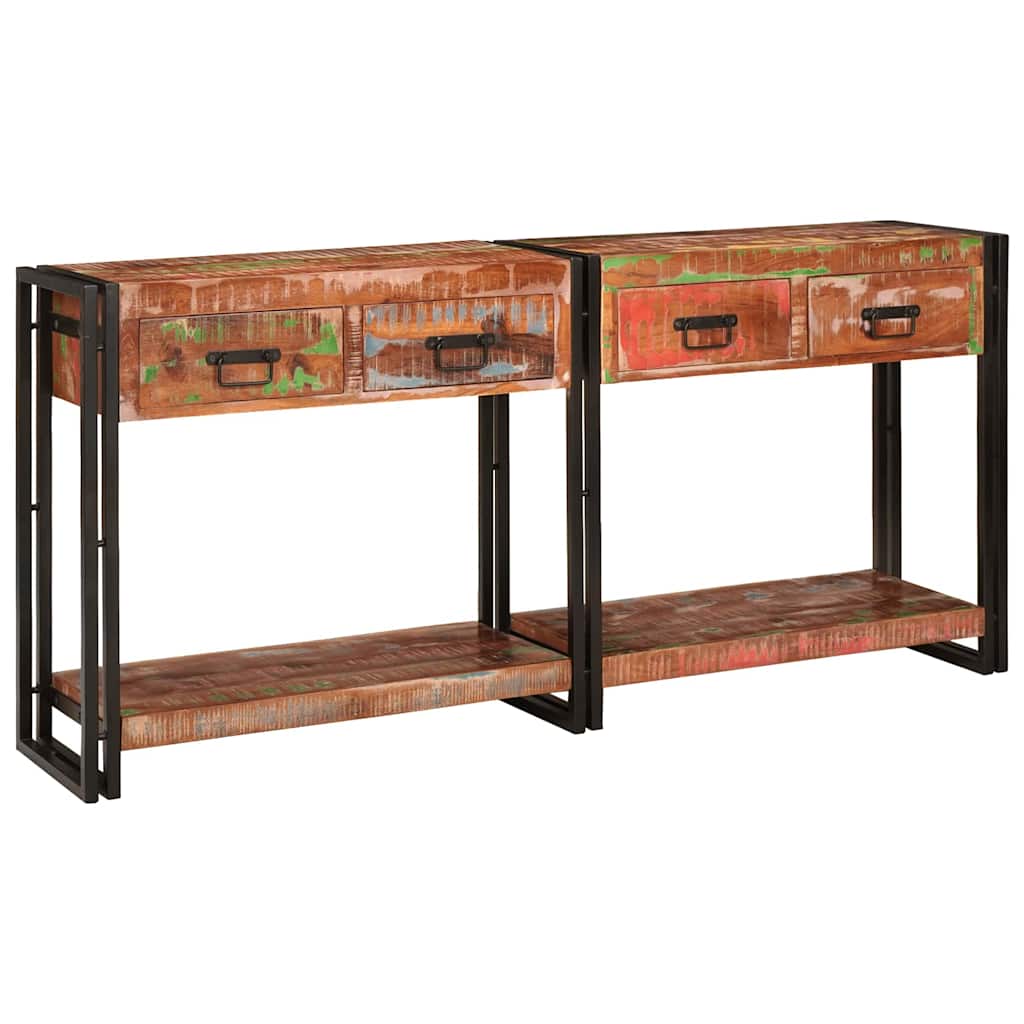 Konsolen-Tische mit Regal 2 pcs Mehrfarbig 161 x 33 x 75 cm