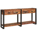 Konsolen-Tische mit Regal 2 pcs Mehrfarbig 161 x 33 x 75 cm