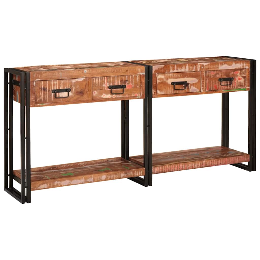 Konsolen-Tische mit Regal 2 pcs Mehrfarbig 161 x 33 x 75 cm