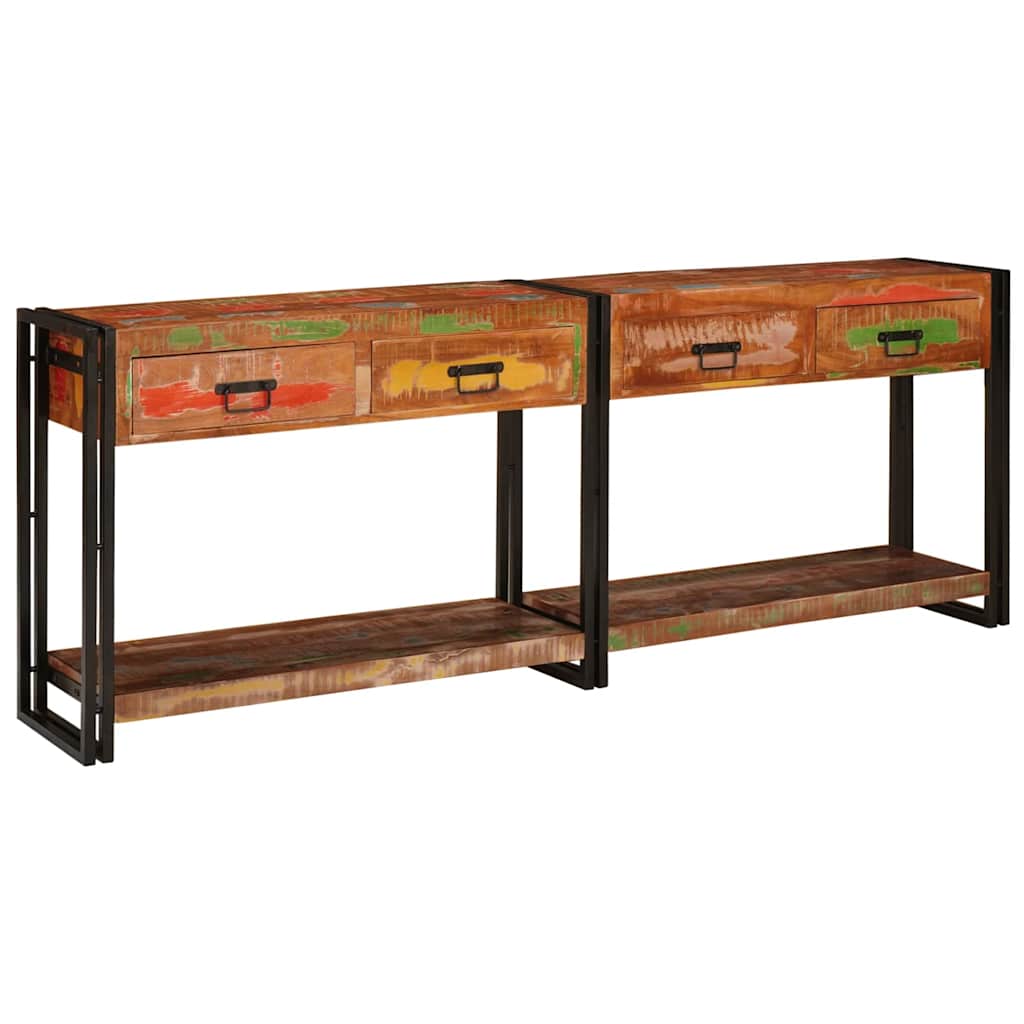 Konsolen-Tische 2 pcs Mehrfarbig Massives upgecyceltes Holz