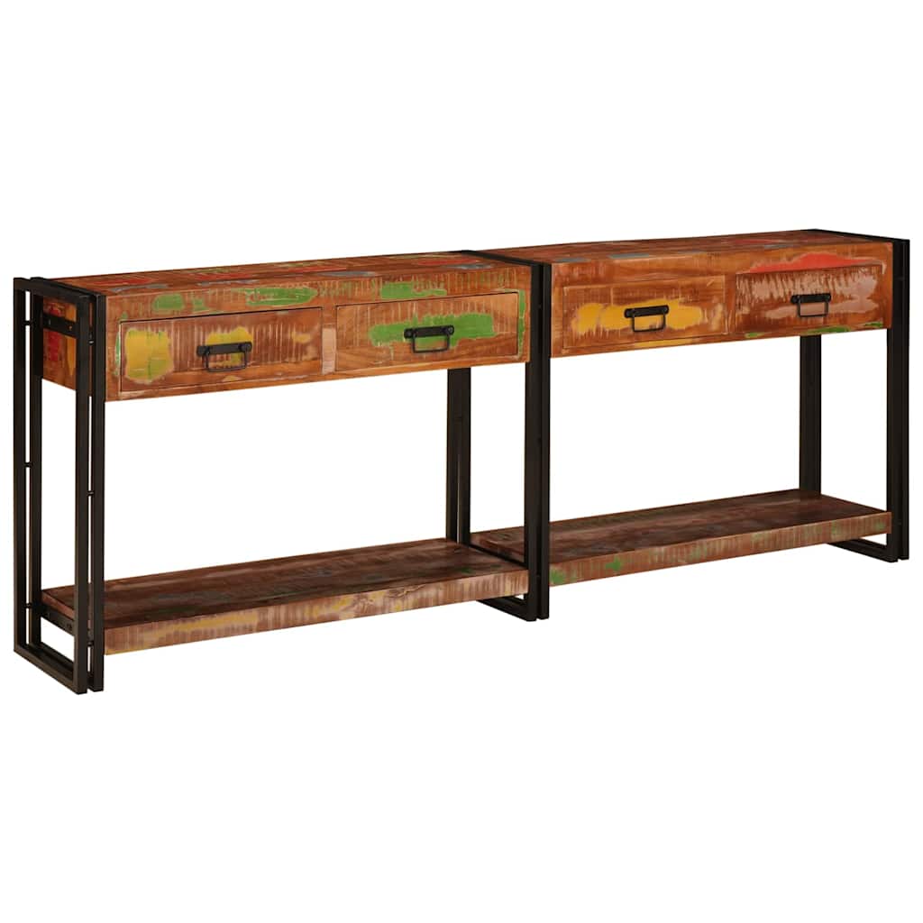 Konsolen-Tische 2 pcs Mehrfarbig Massives upgecyceltes Holz