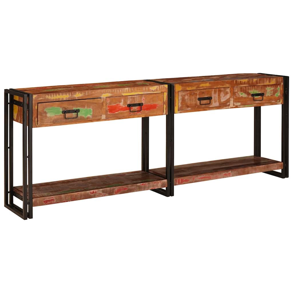 Konsolen-Tische 2 pcs Mehrfarbig Massives upgecyceltes Holz