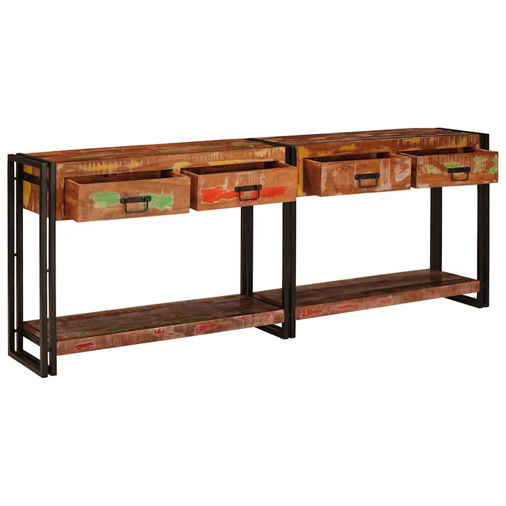 Konsolen-Tische 2 pcs Mehrfarbig Massives upgecyceltes Holz