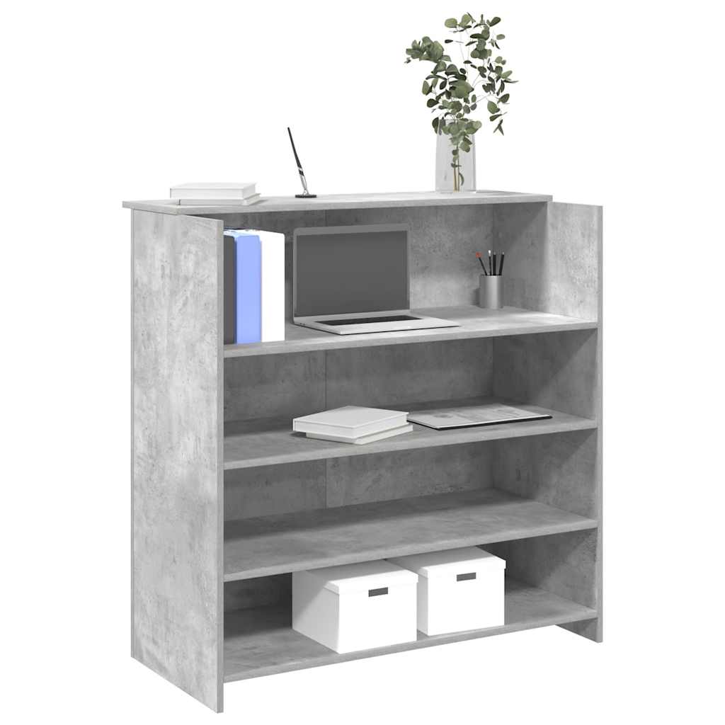 Empfangstheke Betongrau 100x50x103,5 cm Holzwerkstoff