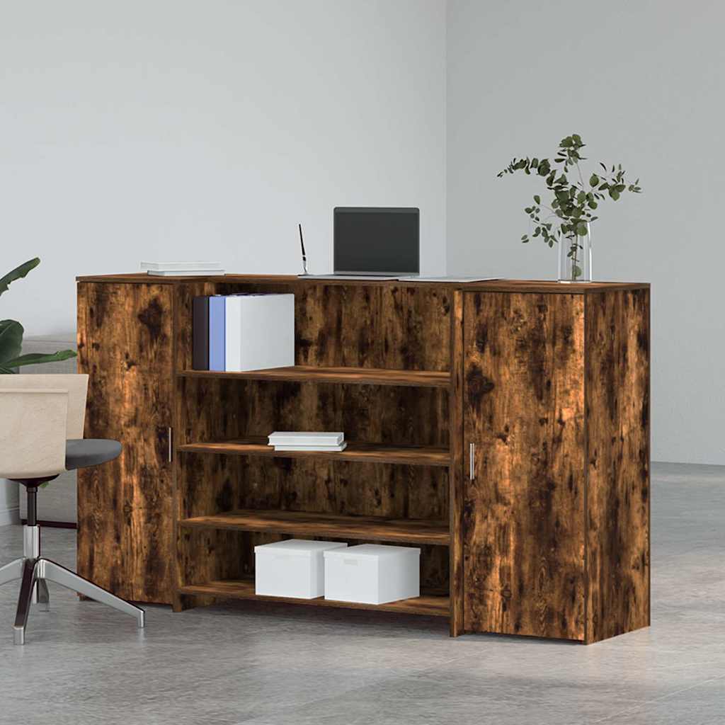 Empfangstheke Räuchereiche 180x50x103,5 cm Holzwerkstoff