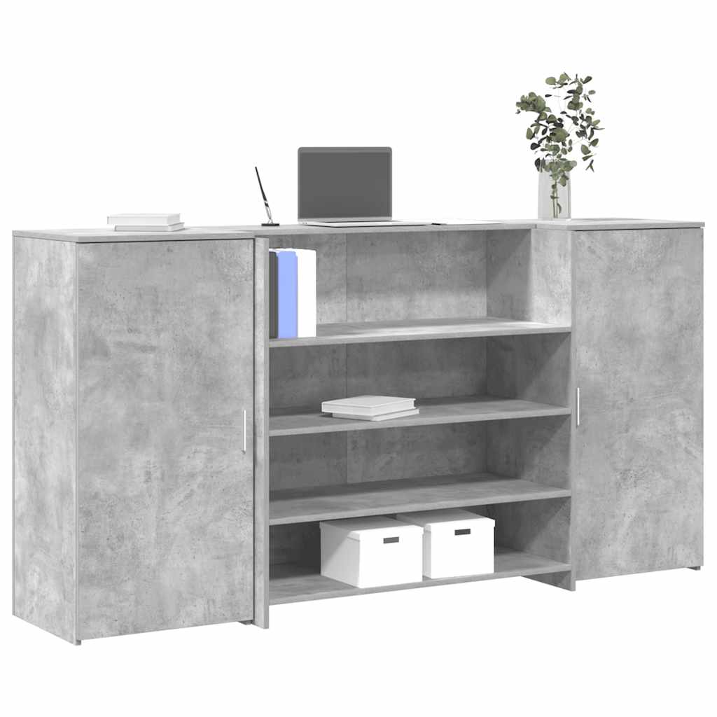 Empfangstheke Betongrau 200x50x103,5 cm Holzwerkstoff