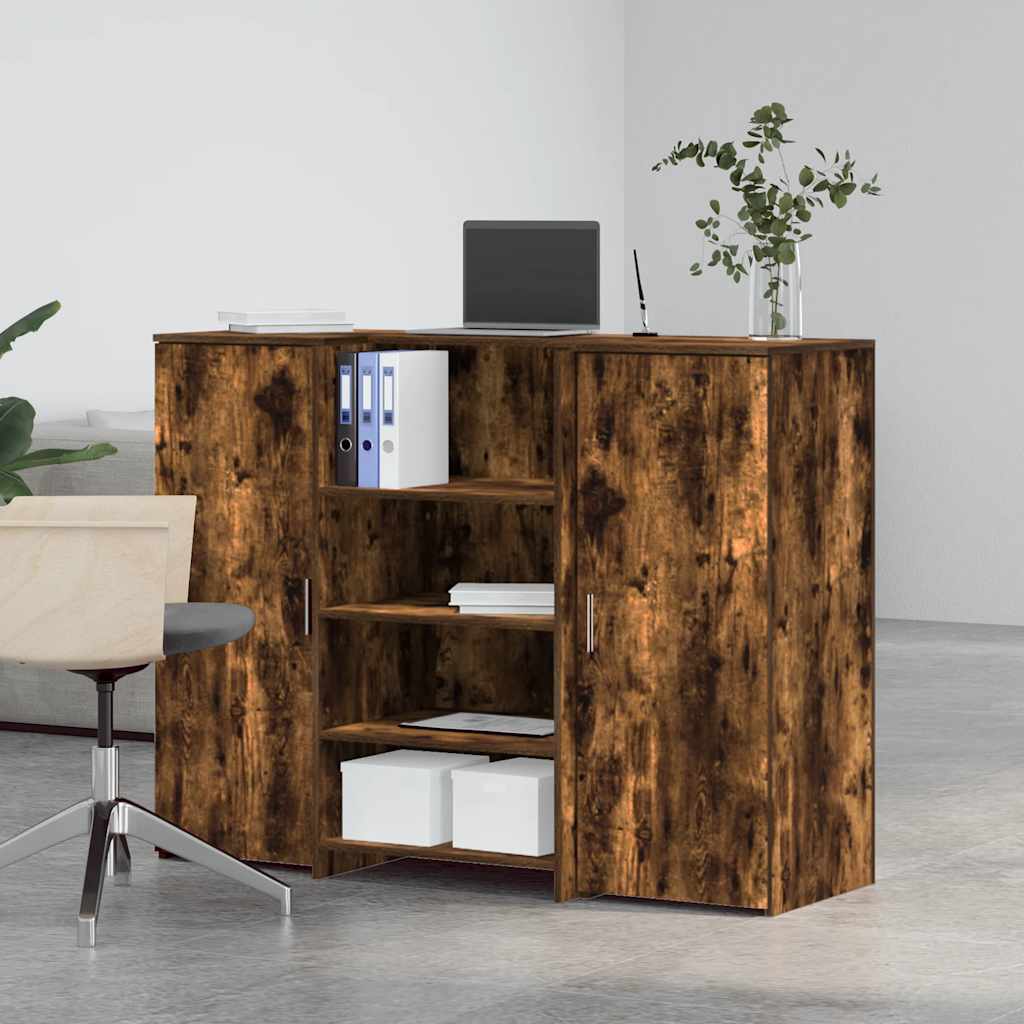 Empfangstheke Räuchereiche 135x50x103,5 cm Holzwerkstoff