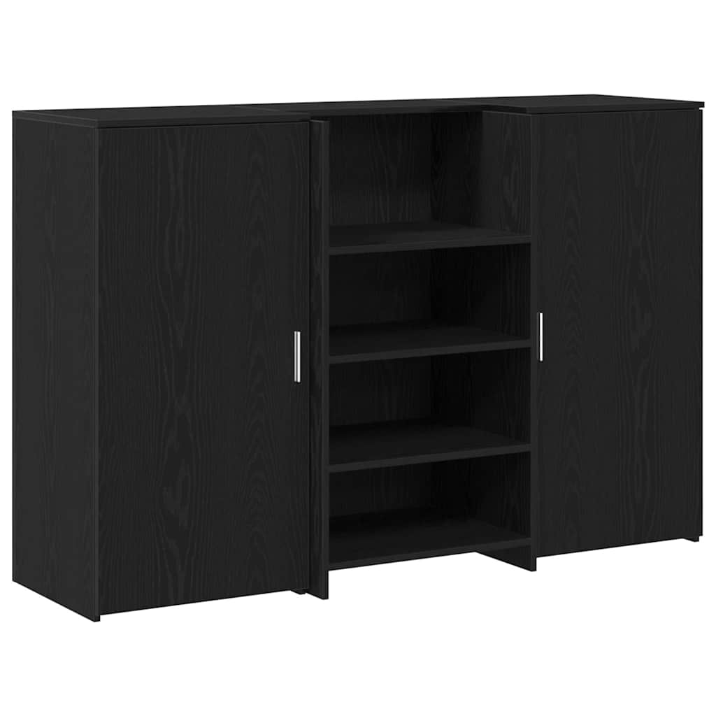 Empfangstheke Schwarz Eichen-Optik 155x50x103,5cm Holzwerkstoff