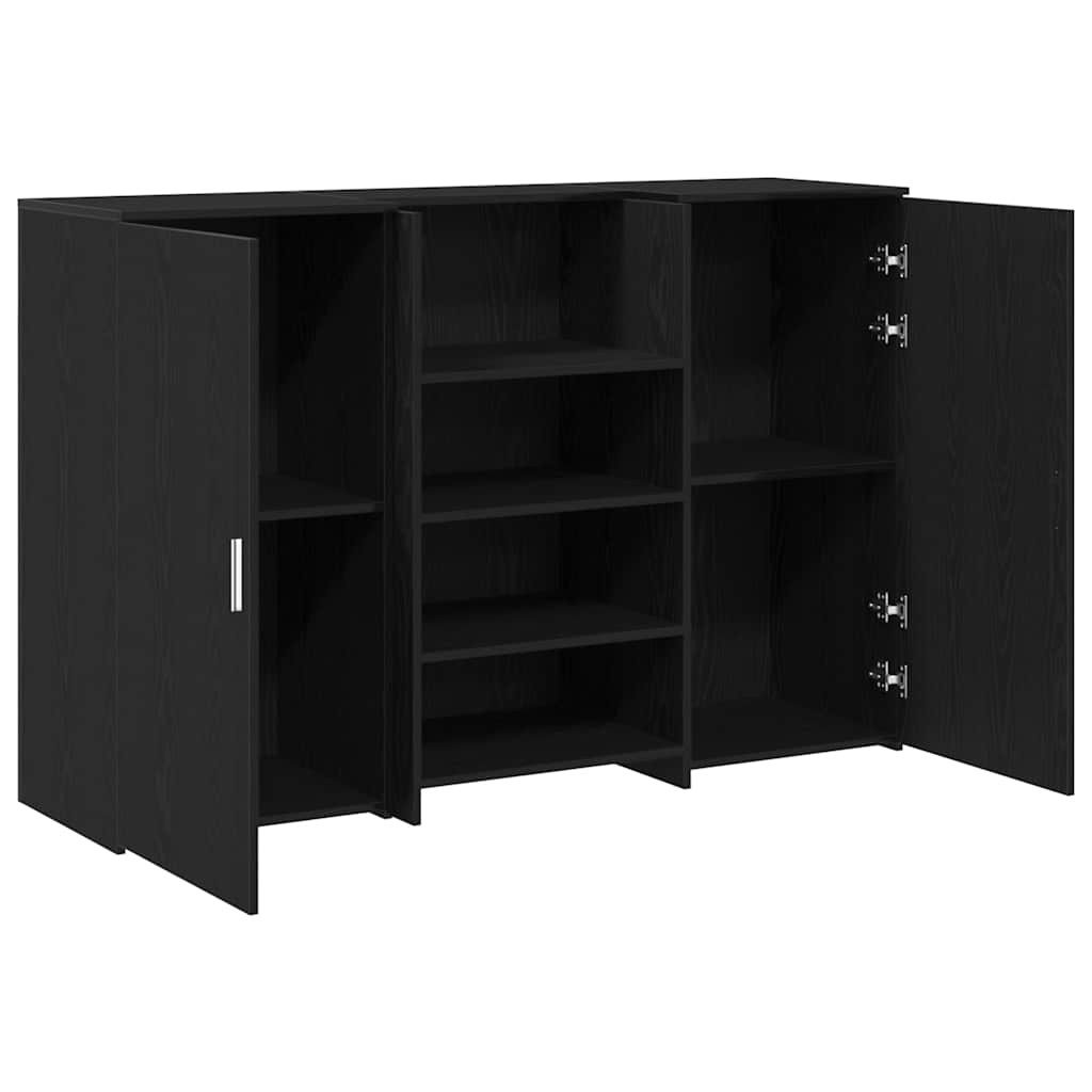 Empfangstheke Schwarz Eichen-Optik 155x50x103,5cm Holzwerkstoff