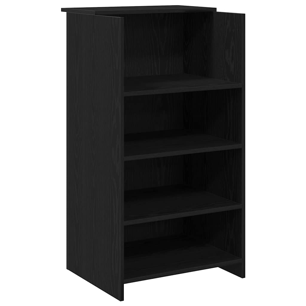 Empfangstheke Schwarz Eichen-Optik 155x50x103,5cm Holzwerkstoff