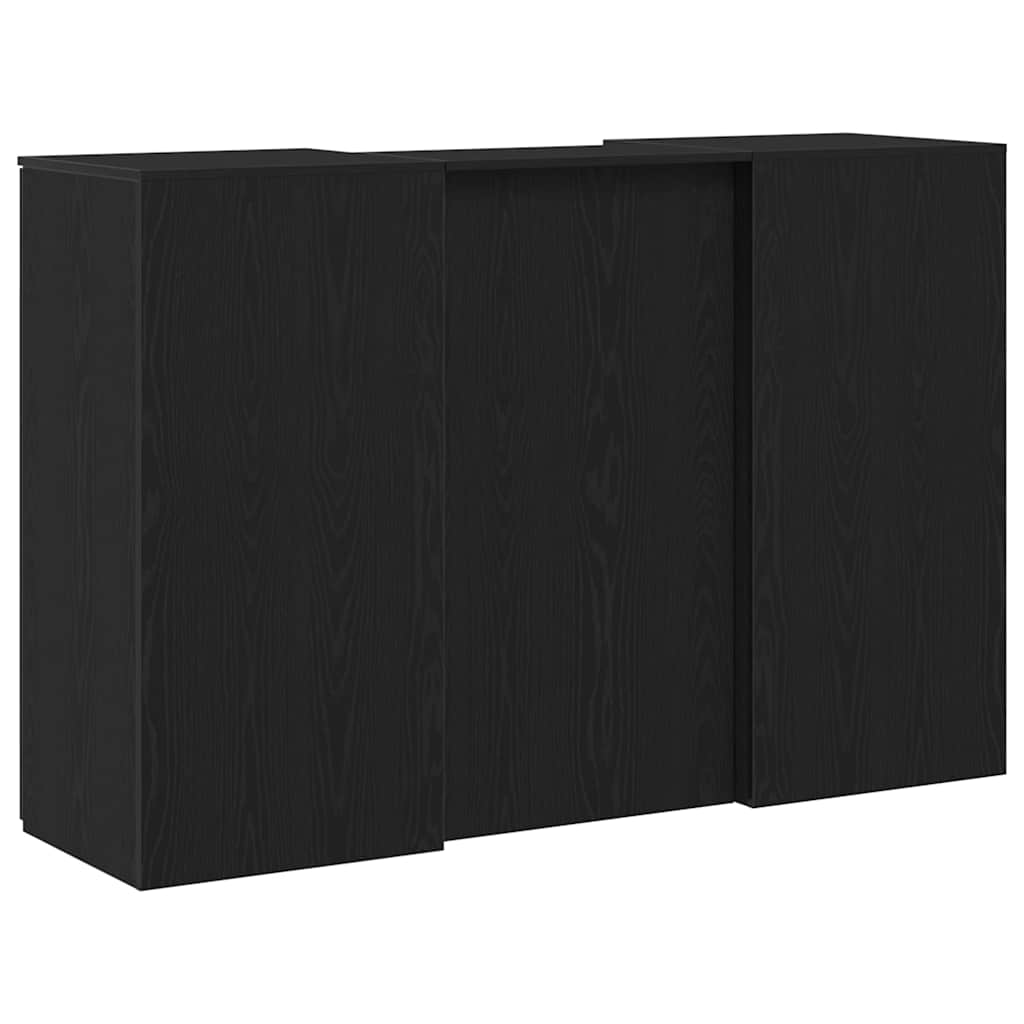 Empfangstheke Schwarz Eichen-Optik 155x50x103,5cm Holzwerkstoff