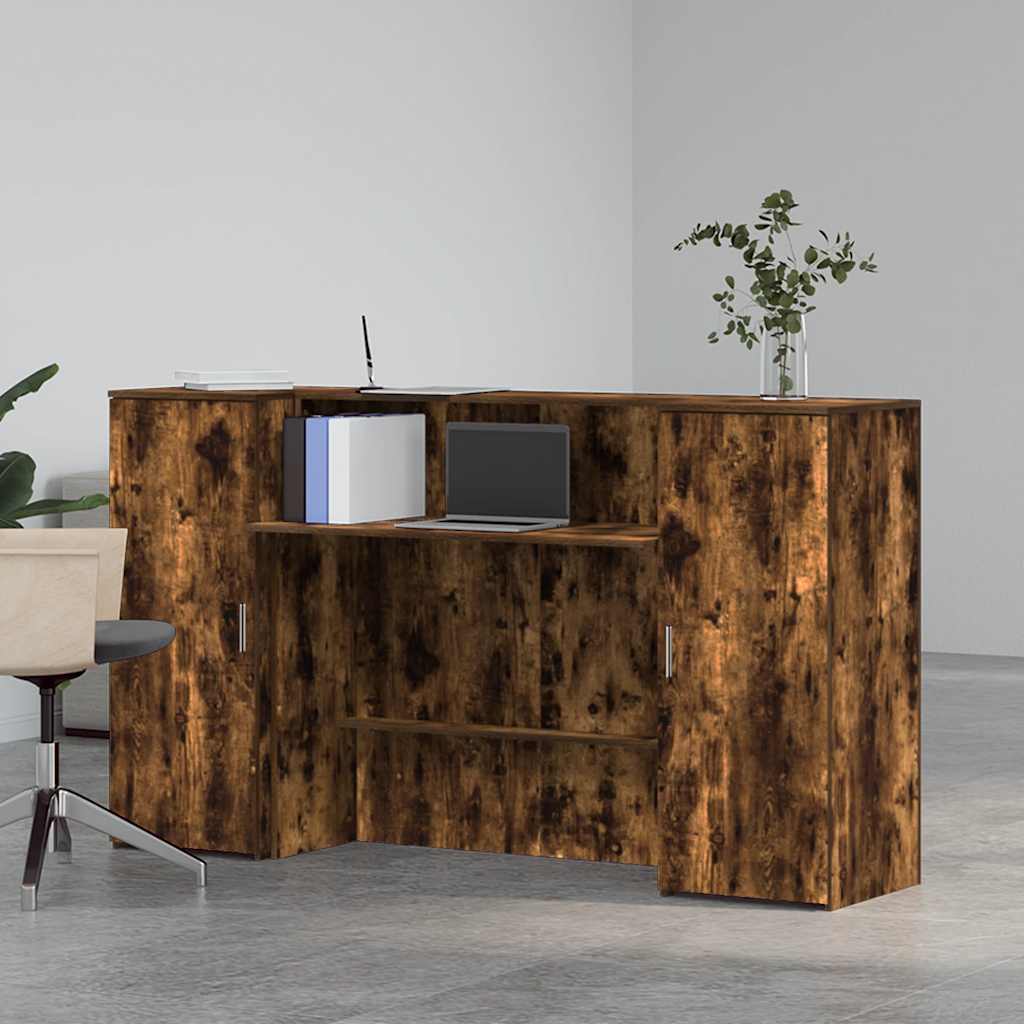 Empfangstheke Räuchereiche 180x50x103,5 cm Holzwerkstoff