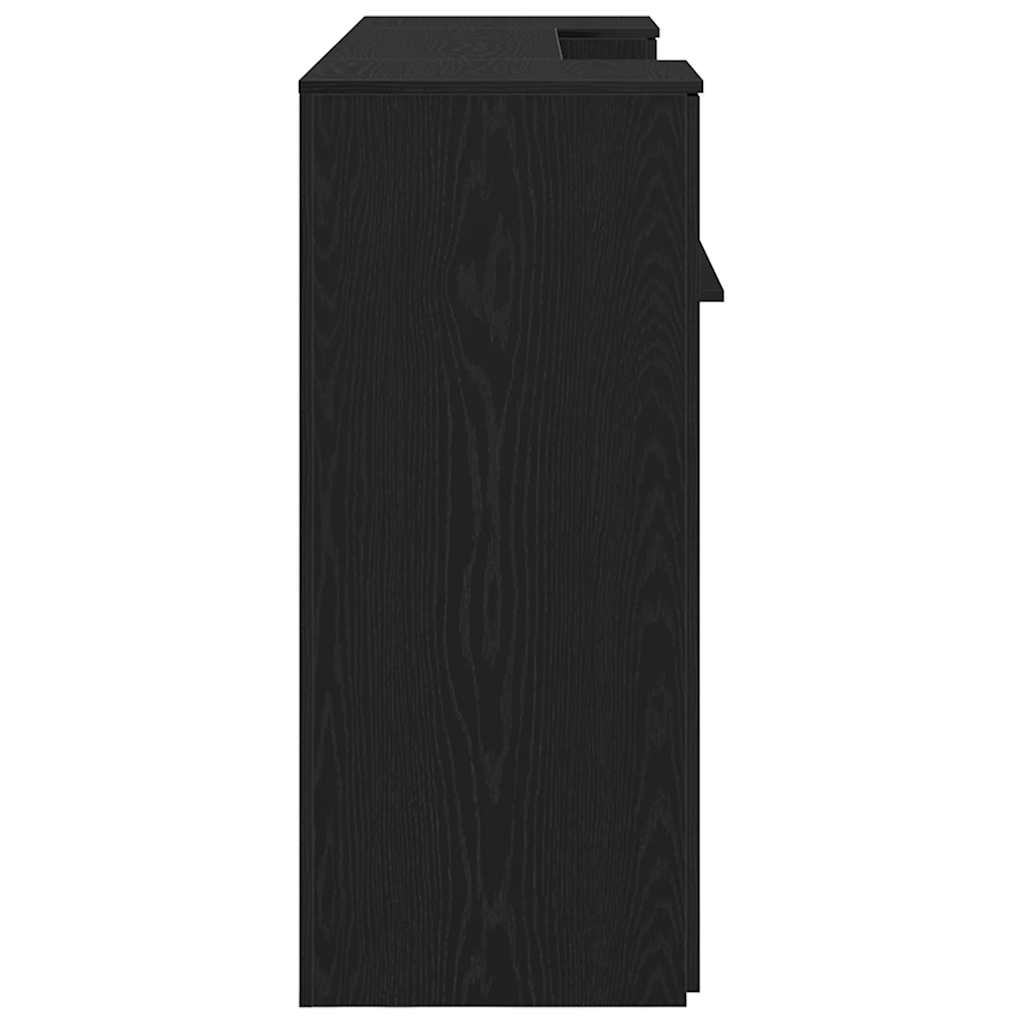 Empfangstheke Schwarz Eichen-Optik 200x50x103,5cm Holzwerkstoff