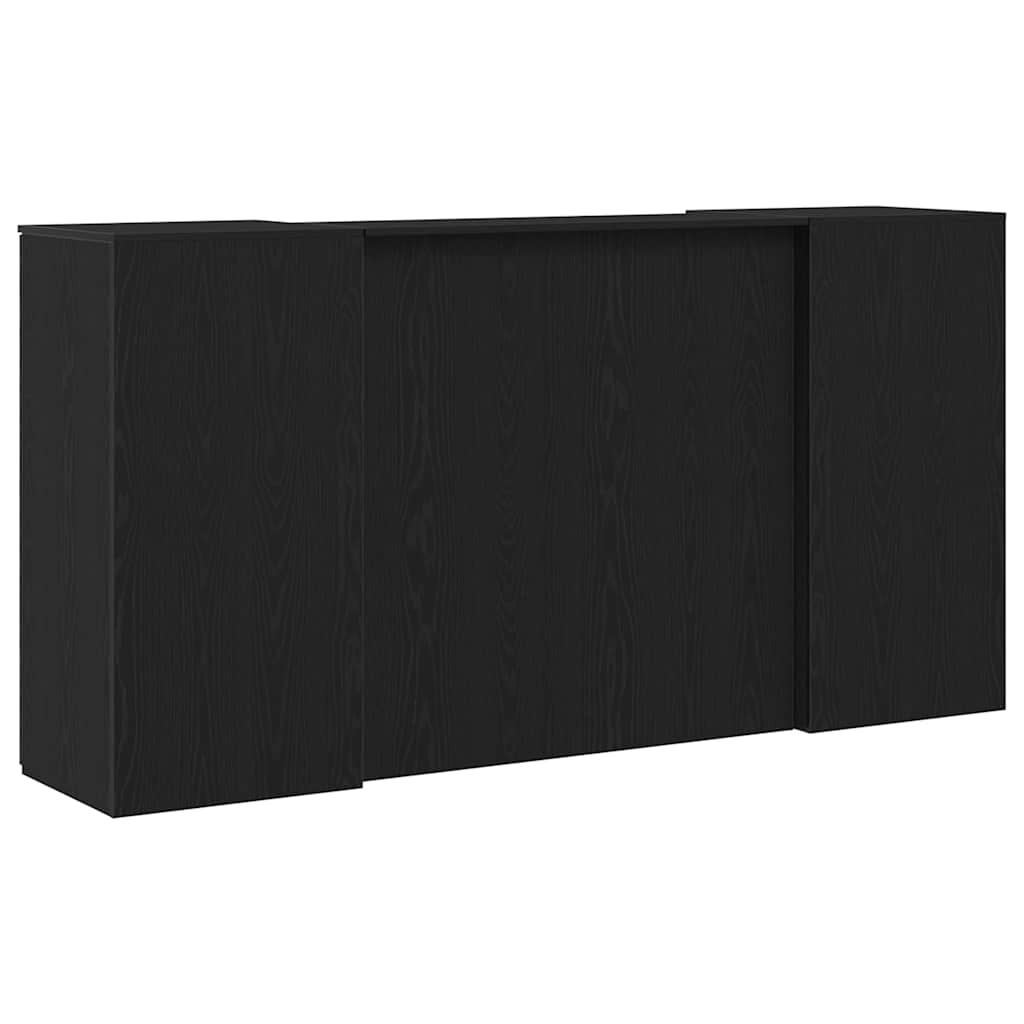 Empfangstheke Schwarz Eichen-Optik 200x50x103,5cm Holzwerkstoff