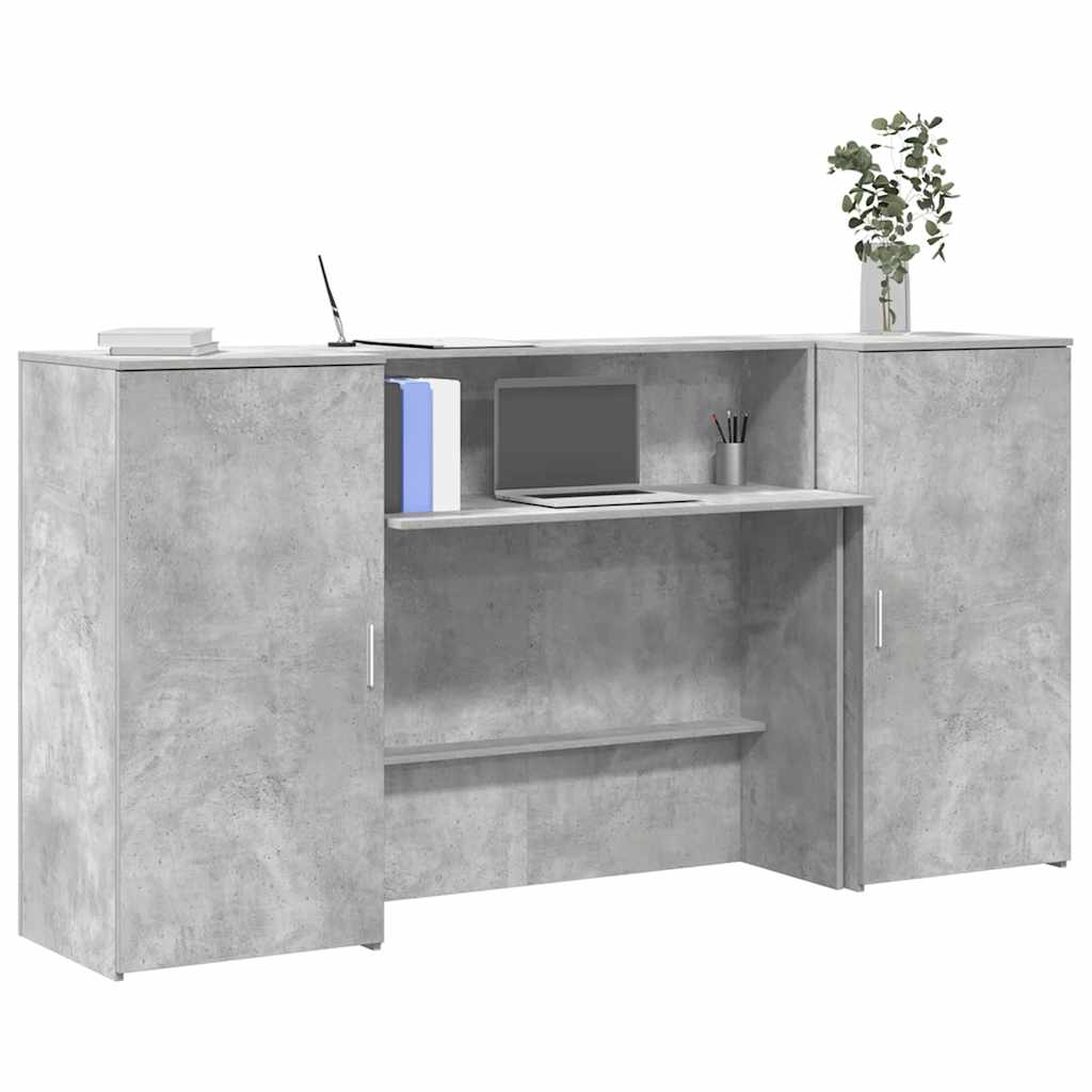 Empfangstheke Betongrau 200x50x103,5 cm Holzwerkstoff