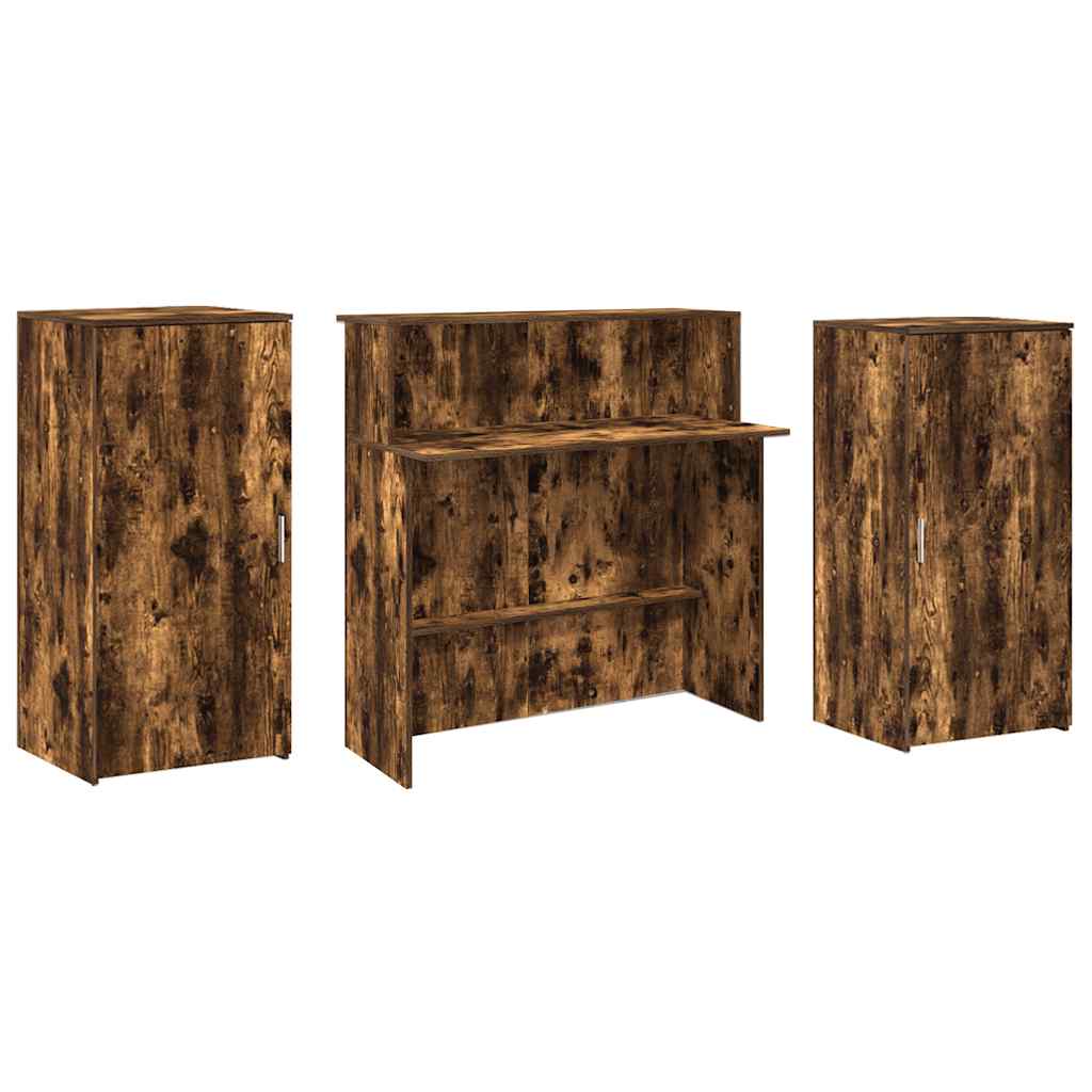 Empfangstheke Räuchereiche 200x50x103,5 cm Holzwerkstoff