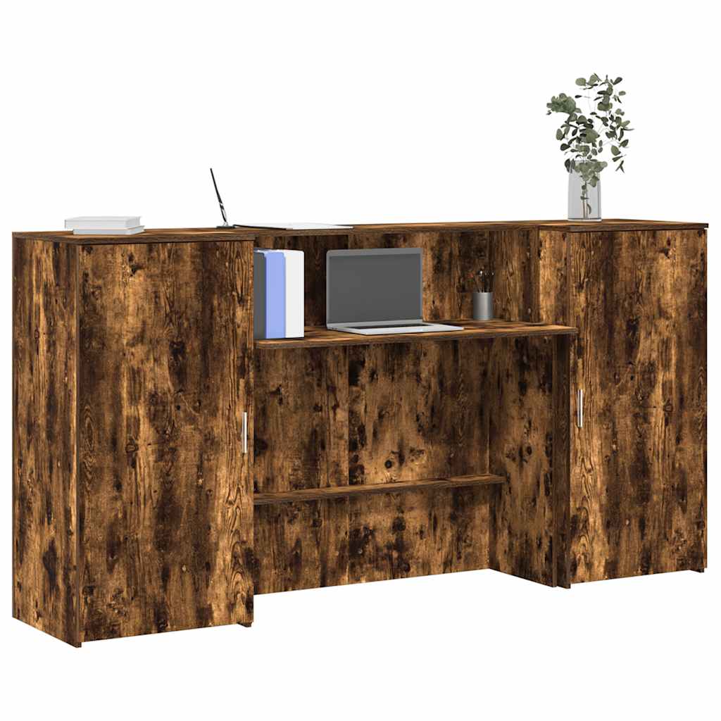 Empfangstheke Räuchereiche 200x50x103,5 cm Holzwerkstoff