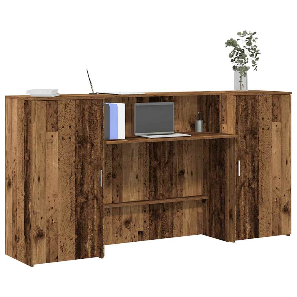 Empfangstheke Altholz-Optik 200x50x103,5 cm Holzwerkstoff