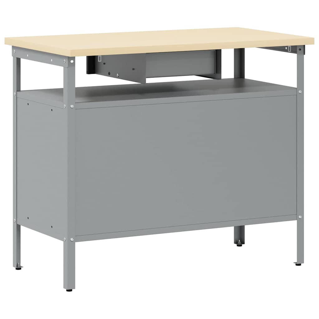 Werkbank mit Schubladen Schwarz und Grau 100 x 55 x 85 cm
