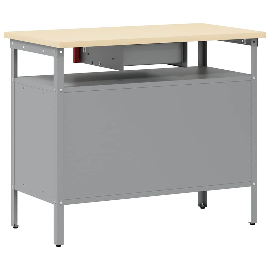 Werkbank mit Schubladen mit Regal Rot und Grau 100 x 55 x 85 cm