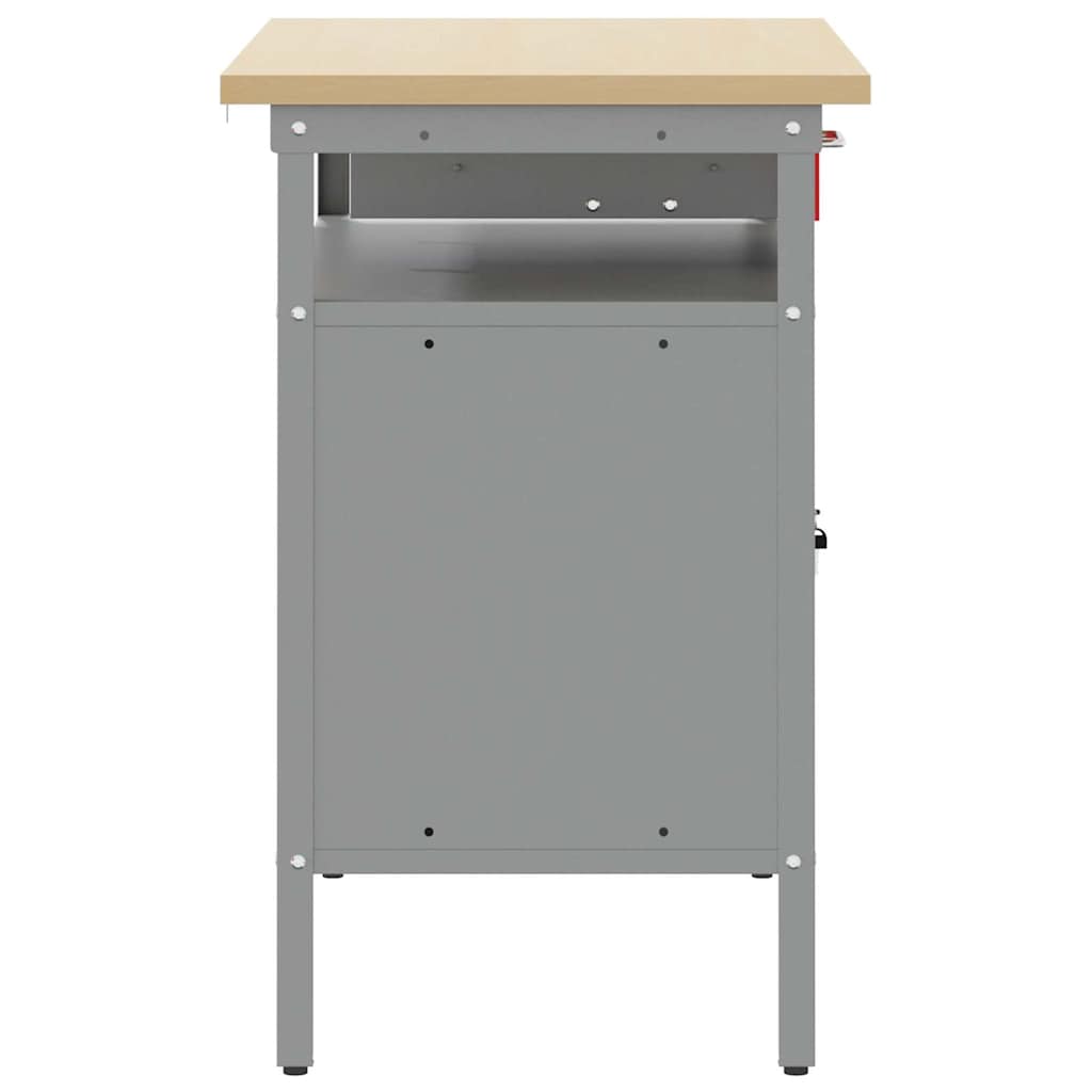 Werkbank mit Schubladen mit Regal Rot und Grau 100 x 55 x 85 cm