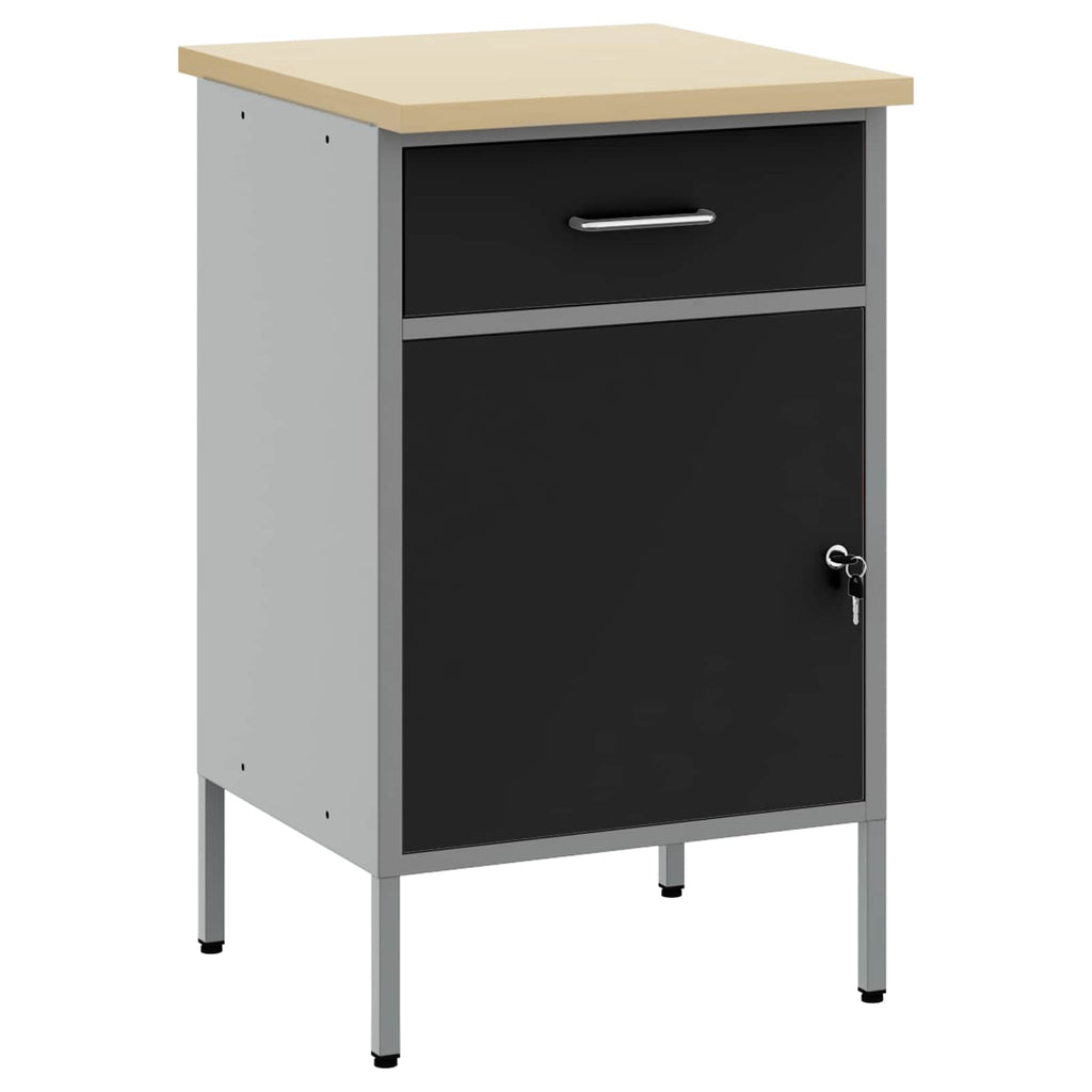 Werkbank mit Schubladen Schwarz und Grau 50 x 55 x 85 cm