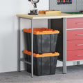 Ecktisch Grau 55 x 55 x 85 cm Stahl und hochwertiges Holz