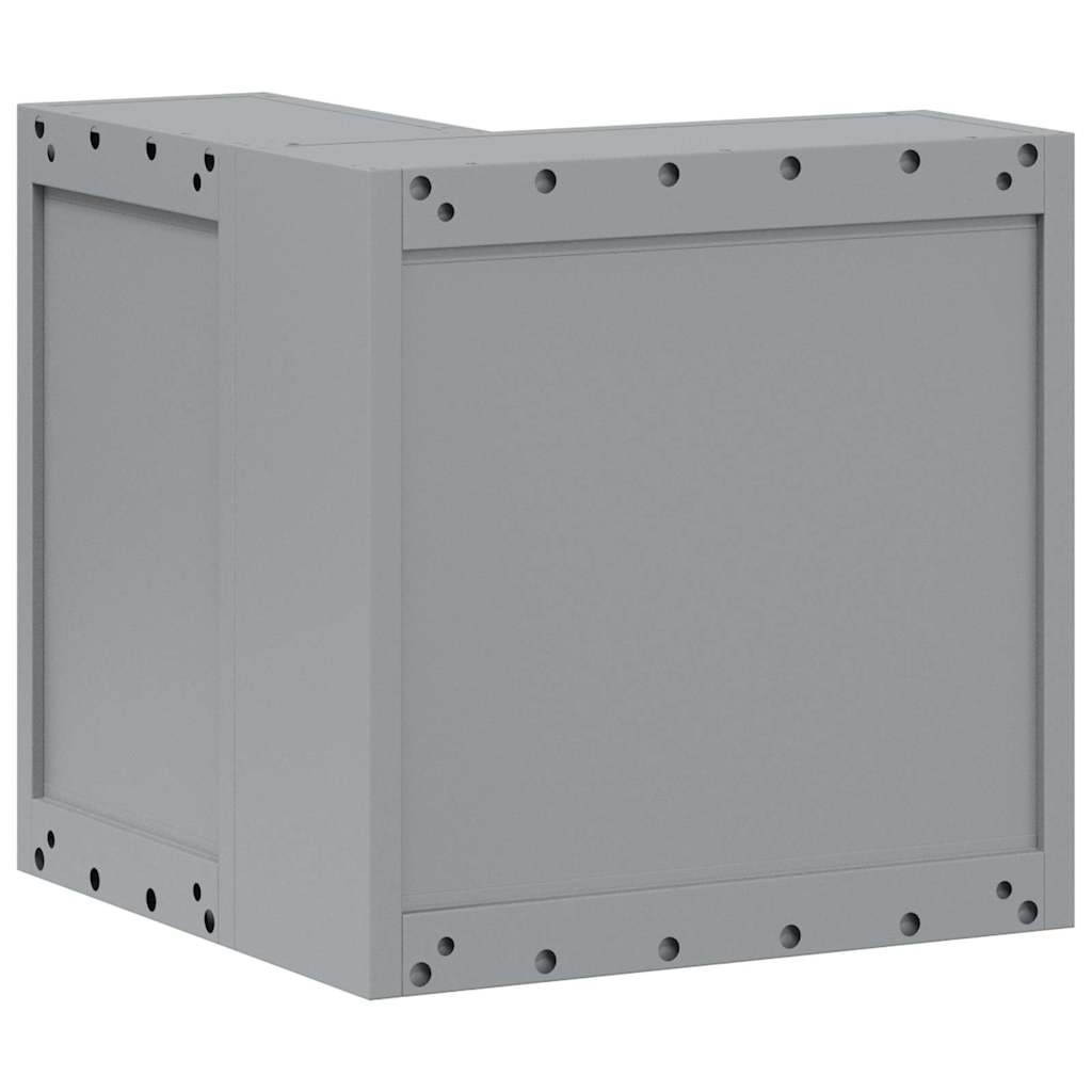 Werkzeugschrank mit Regal Schwarz und Grau 55 x 55 x 55 cm