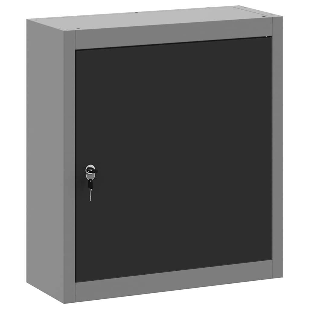 Werkzeugschrank mit Regal Schwarz und Grau 50 x 20 x 55 cm