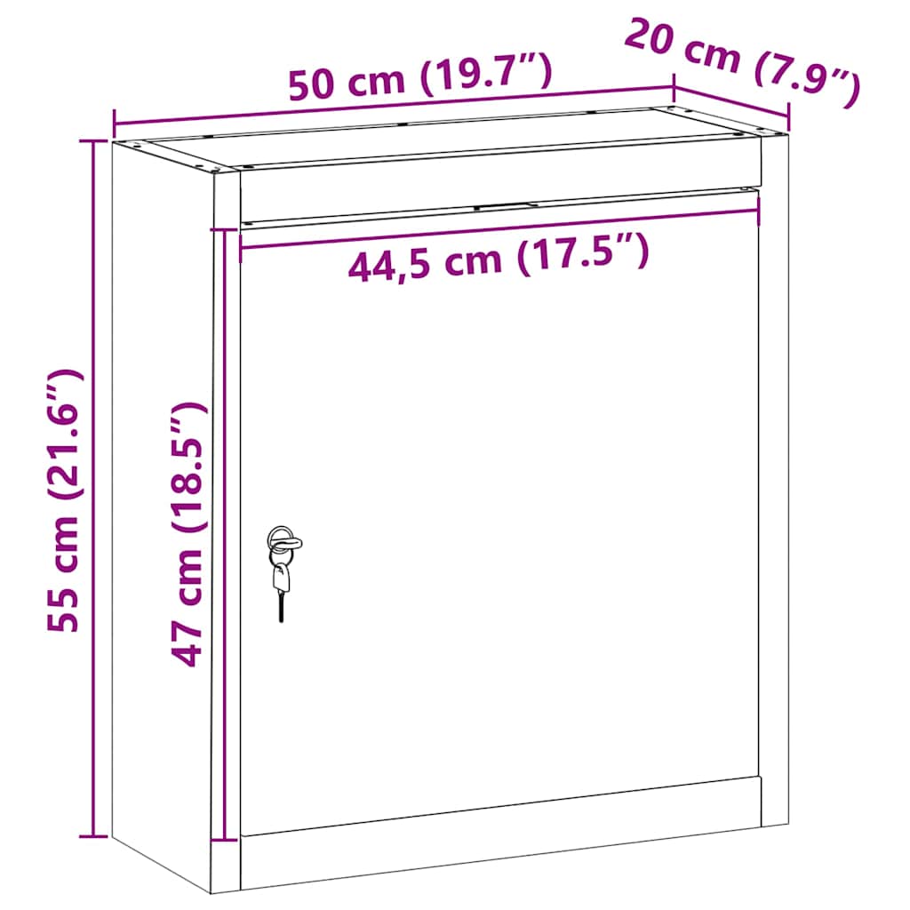 Werkzeugschrank mit Regal Schwarz und Grau 50 x 20 x 55 cm