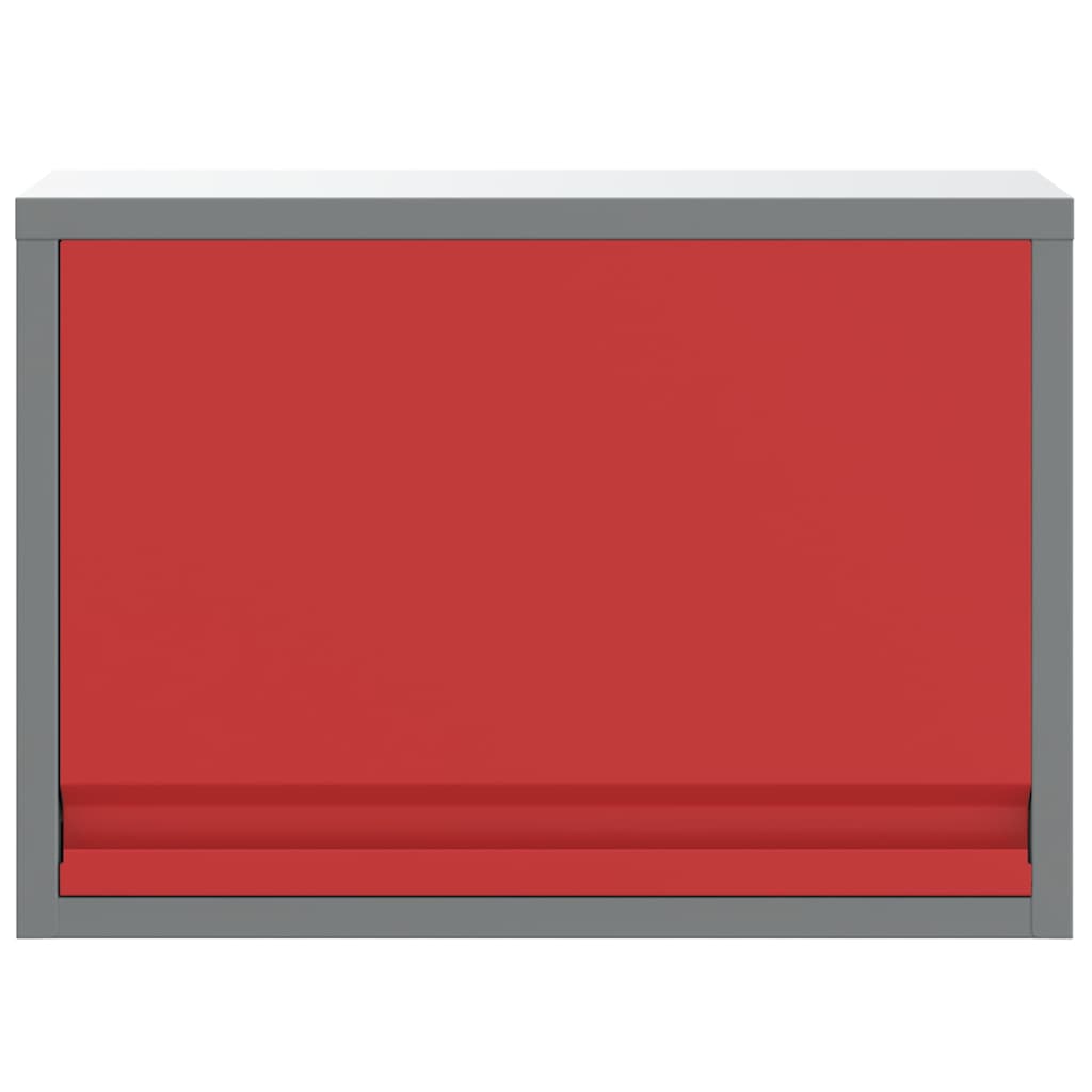 Werkzeugschrank mit Speicher Rot und Grau 50 x 25 x 35 cm