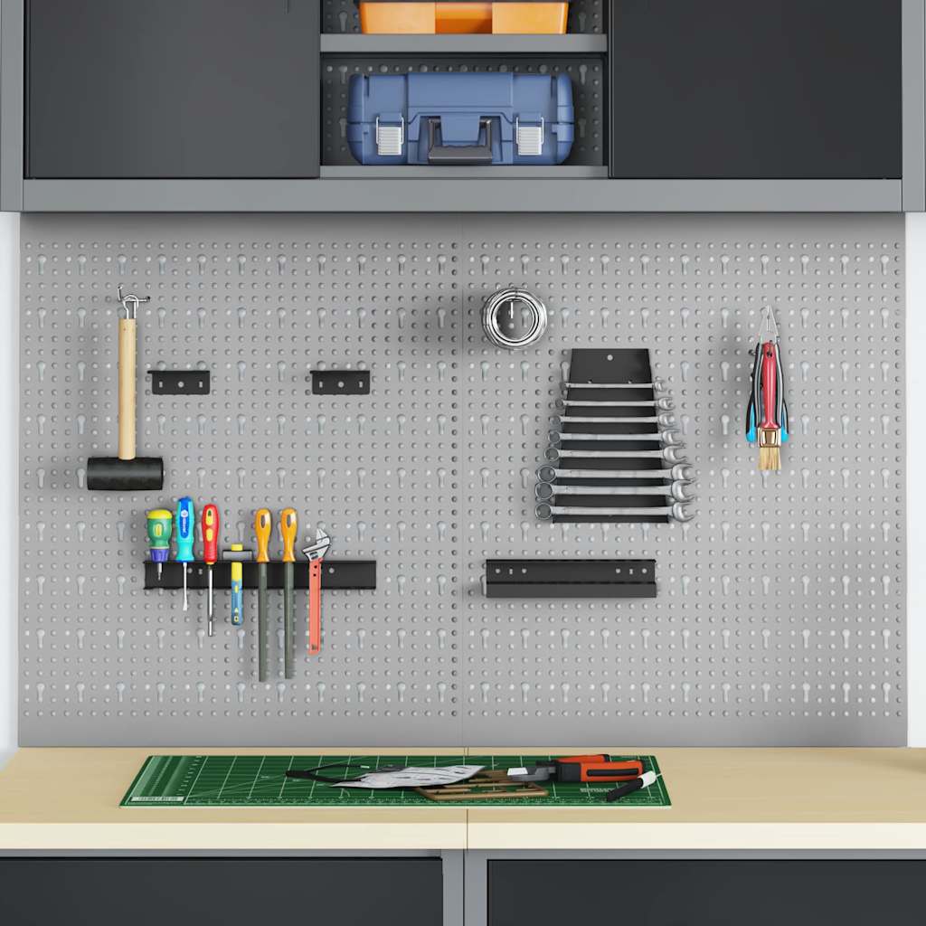 Werkzeugwandpaneel 2 pcs Grau 100 x 1 x 60 cm