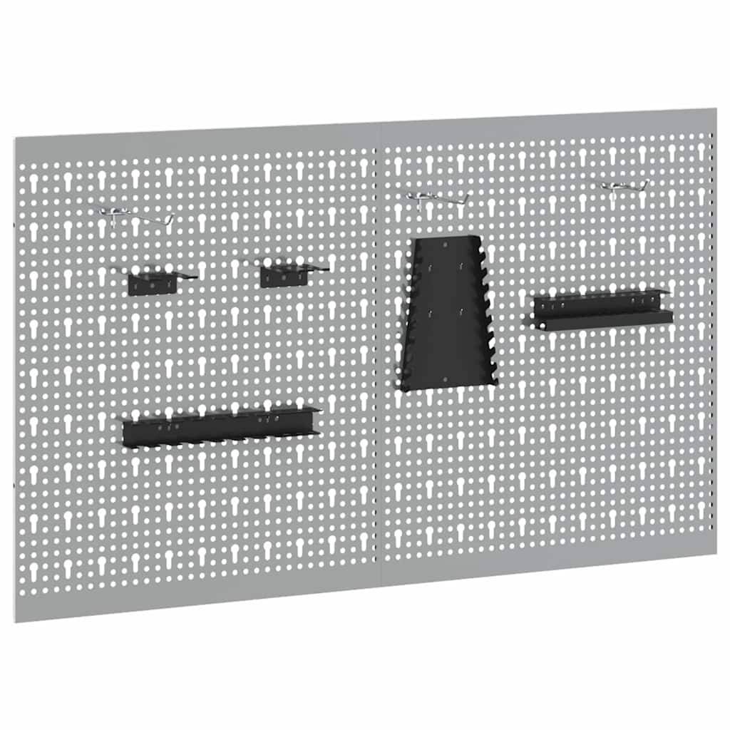 Werkzeugwandpaneel 2 pcs Grau 100 x 1 x 60 cm
